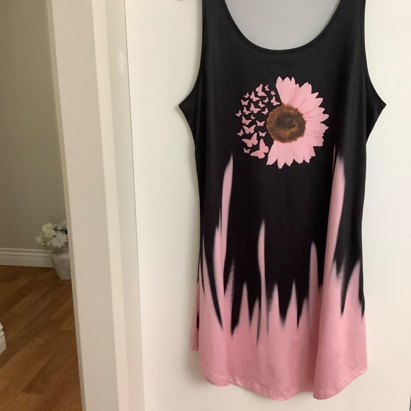 NEW Pink Sunflower Dress fits XL ~ So Pretty! - Picture 2 of 8